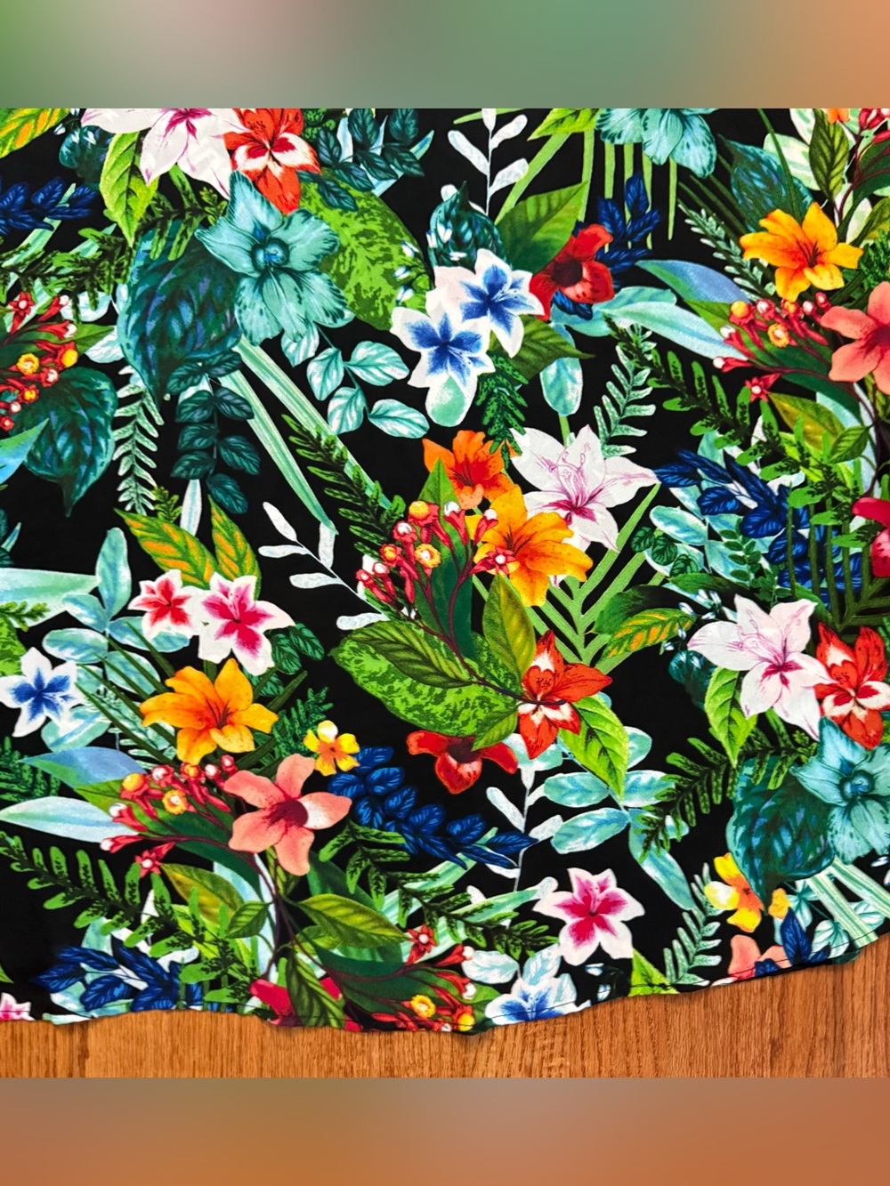 Show Me Your MuMu Black Hawaiian Tropical Floral V Neck dress size M - Picture 6 of 10